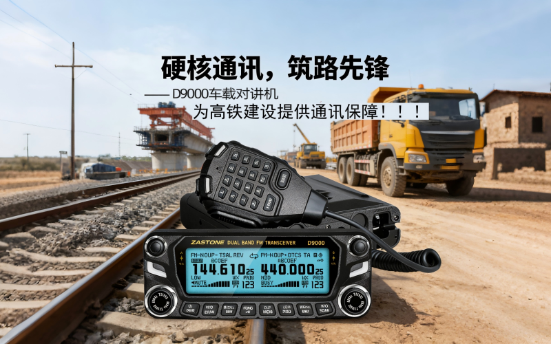 硬核通讯，筑路先锋&mdash;&mdash;D9000车载对讲机为高铁建设提供通讯保障！！！